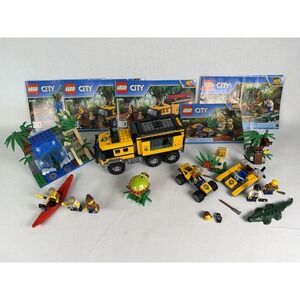 LEGO City: Jungle LOT: Mobile Lab 60160 Starter Set 60157 & Jungle Buggy 60156